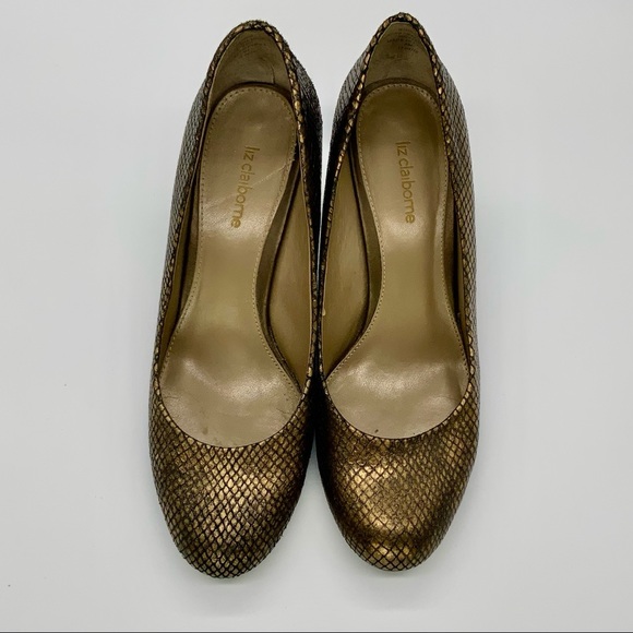 Liz Claiborne Bronze Snakeskin Pump - Picture 2 of 5